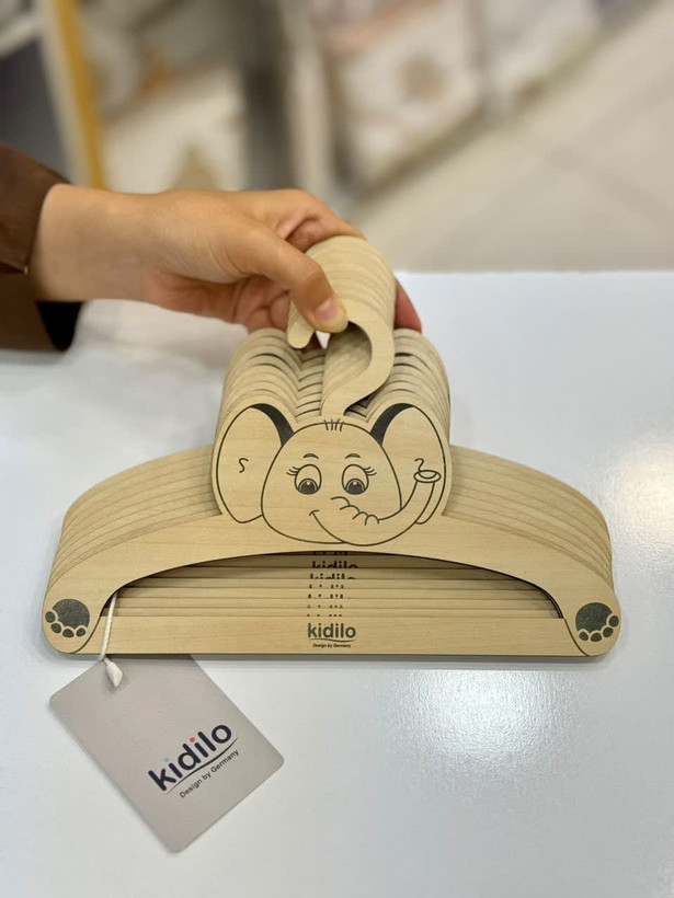 چوب لباس چوبی کیدیلو kidilo/مدل حیوانات/روکش دار/رنگ ثابت